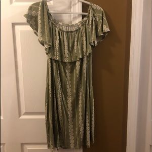 Off the shoulder patterned dress